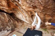 Bouldering in Hueco Tanks on 11/16/2019 with Blue Lizard Climbing and Yoga

Filename: SRM_20191116_1043370.jpg
Aperture: f/4.0
Shutter Speed: 1/320
Body: Canon EOS-1D Mark II
Lens: Canon EF 16-35mm f/2.8 L