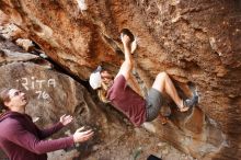 Bouldering in Hueco Tanks on 11/16/2019 with Blue Lizard Climbing and Yoga

Filename: SRM_20191116_1046020.jpg
Aperture: f/5.0
Shutter Speed: 1/200
Body: Canon EOS-1D Mark II
Lens: Canon EF 16-35mm f/2.8 L