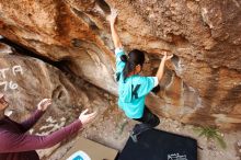 Bouldering in Hueco Tanks on 11/16/2019 with Blue Lizard Climbing and Yoga

Filename: SRM_20191116_1047370.jpg
Aperture: f/5.0
Shutter Speed: 1/160
Body: Canon EOS-1D Mark II
Lens: Canon EF 16-35mm f/2.8 L