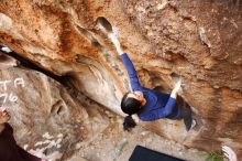 Bouldering in Hueco Tanks on 11/16/2019 with Blue Lizard Climbing and Yoga

Filename: SRM_20191116_1049580.jpg
Aperture: f/4.0
Shutter Speed: 1/200
Body: Canon EOS-1D Mark II
Lens: Canon EF 16-35mm f/2.8 L