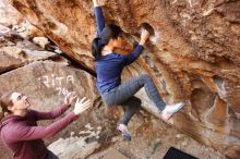 Bouldering in Hueco Tanks on 11/16/2019 with Blue Lizard Climbing and Yoga

Filename: SRM_20191116_1050060.jpg
Aperture: f/4.0
Shutter Speed: 1/250
Body: Canon EOS-1D Mark II
Lens: Canon EF 16-35mm f/2.8 L