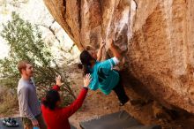 Bouldering in Hueco Tanks on 11/16/2019 with Blue Lizard Climbing and Yoga

Filename: SRM_20191116_1113100.jpg
Aperture: f/2.8
Shutter Speed: 1/500
Body: Canon EOS-1D Mark II
Lens: Canon EF 85mm f/1.2 L II