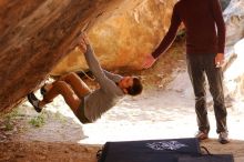 Bouldering in Hueco Tanks on 11/16/2019 with Blue Lizard Climbing and Yoga

Filename: SRM_20191116_1118480.jpg
Aperture: f/2.8
Shutter Speed: 1/320
Body: Canon EOS-1D Mark II
Lens: Canon EF 85mm f/1.2 L II