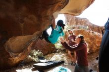 Bouldering in Hueco Tanks on 11/16/2019 with Blue Lizard Climbing and Yoga

Filename: SRM_20191116_1157190.jpg
Aperture: f/5.6
Shutter Speed: 1/200
Body: Canon EOS-1D Mark II
Lens: Canon EF 16-35mm f/2.8 L