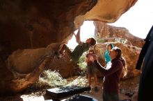 Bouldering in Hueco Tanks on 11/16/2019 with Blue Lizard Climbing and Yoga

Filename: SRM_20191116_1215210.jpg
Aperture: f/5.6
Shutter Speed: 1/400
Body: Canon EOS-1D Mark II
Lens: Canon EF 16-35mm f/2.8 L