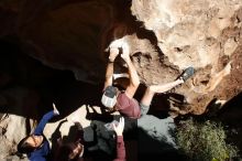 Bouldering in Hueco Tanks on 11/16/2019 with Blue Lizard Climbing and Yoga

Filename: SRM_20191116_1239390.jpg
Aperture: f/8.0
Shutter Speed: 1/1000
Body: Canon EOS-1D Mark II
Lens: Canon EF 16-35mm f/2.8 L