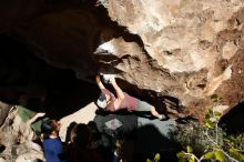 Bouldering in Hueco Tanks on 11/16/2019 with Blue Lizard Climbing and Yoga

Filename: SRM_20191116_1246180.jpg
Aperture: f/8.0
Shutter Speed: 1/500
Body: Canon EOS-1D Mark II
Lens: Canon EF 16-35mm f/2.8 L