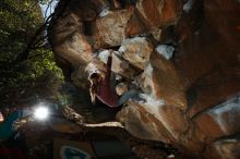 Bouldering in Hueco Tanks on 11/16/2019 with Blue Lizard Climbing and Yoga

Filename: SRM_20191116_1344380.jpg
Aperture: f/8.0
Shutter Speed: 1/250
Body: Canon EOS-1D Mark II
Lens: Canon EF 16-35mm f/2.8 L