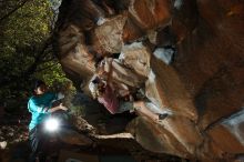 Bouldering in Hueco Tanks on 11/16/2019 with Blue Lizard Climbing and Yoga

Filename: SRM_20191116_1346070.jpg
Aperture: f/8.0
Shutter Speed: 1/250
Body: Canon EOS-1D Mark II
Lens: Canon EF 16-35mm f/2.8 L