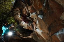 Bouldering in Hueco Tanks on 11/16/2019 with Blue Lizard Climbing and Yoga

Filename: SRM_20191116_1346100.jpg
Aperture: f/8.0
Shutter Speed: 1/250
Body: Canon EOS-1D Mark II
Lens: Canon EF 16-35mm f/2.8 L