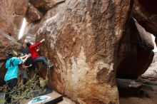 Bouldering in Hueco Tanks on 11/16/2019 with Blue Lizard Climbing and Yoga

Filename: SRM_20191116_1429520.jpg
Aperture: f/5.6
Shutter Speed: 1/200
Body: Canon EOS-1D Mark II
Lens: Canon EF 16-35mm f/2.8 L