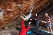 Bouldering in Hueco Tanks on 11/16/2019 with Blue Lizard Climbing and Yoga

Filename: SRM_20191116_1451260.jpg
Aperture: f/5.6
Shutter Speed: 1/400
Body: Canon EOS-1D Mark II
Lens: Canon EF 16-35mm f/2.8 L