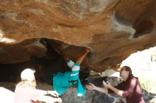 Bouldering in Hueco Tanks on 11/16/2019 with Blue Lizard Climbing and Yoga

Filename: SRM_20191116_1611580.jpg
Aperture: f/4.0
Shutter Speed: 1/250
Body: Canon EOS-1D Mark II
Lens: Canon EF 50mm f/1.8 II