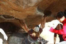 Bouldering in Hueco Tanks on 11/16/2019 with Blue Lizard Climbing and Yoga

Filename: SRM_20191116_1613500.jpg
Aperture: f/4.0
Shutter Speed: 1/250
Body: Canon EOS-1D Mark II
Lens: Canon EF 50mm f/1.8 II
