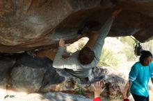 Bouldering in Hueco Tanks on 11/16/2019 with Blue Lizard Climbing and Yoga

Filename: SRM_20191116_1619590.jpg
Aperture: f/4.0
Shutter Speed: 1/250
Body: Canon EOS-1D Mark II
Lens: Canon EF 50mm f/1.8 II