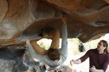 Bouldering in Hueco Tanks on 11/16/2019 with Blue Lizard Climbing and Yoga

Filename: SRM_20191116_1620020.jpg
Aperture: f/4.0
Shutter Speed: 1/200
Body: Canon EOS-1D Mark II
Lens: Canon EF 50mm f/1.8 II