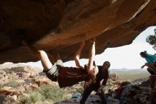 Bouldering in Hueco Tanks on 11/16/2019 with Blue Lizard Climbing and Yoga

Filename: SRM_20191116_1638350.jpg
Aperture: f/5.6
Shutter Speed: 1/250
Body: Canon EOS-1D Mark II
Lens: Canon EF 16-35mm f/2.8 L