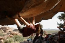 Bouldering in Hueco Tanks on 11/16/2019 with Blue Lizard Climbing and Yoga

Filename: SRM_20191116_1638370.jpg
Aperture: f/5.6
Shutter Speed: 1/250
Body: Canon EOS-1D Mark II
Lens: Canon EF 16-35mm f/2.8 L