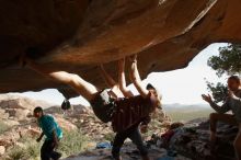 Bouldering in Hueco Tanks on 11/16/2019 with Blue Lizard Climbing and Yoga

Filename: SRM_20191116_1638390.jpg
Aperture: f/5.6
Shutter Speed: 1/250
Body: Canon EOS-1D Mark II
Lens: Canon EF 16-35mm f/2.8 L