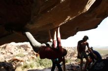 Bouldering in Hueco Tanks on 11/16/2019 with Blue Lizard Climbing and Yoga

Filename: SRM_20191116_1644410.jpg
Aperture: f/5.6
Shutter Speed: 1/250
Body: Canon EOS-1D Mark II
Lens: Canon EF 16-35mm f/2.8 L