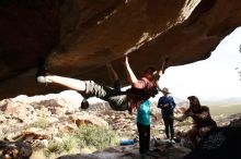 Bouldering in Hueco Tanks on 11/16/2019 with Blue Lizard Climbing and Yoga

Filename: SRM_20191116_1644501.jpg
Aperture: f/5.6
Shutter Speed: 1/250
Body: Canon EOS-1D Mark II
Lens: Canon EF 16-35mm f/2.8 L