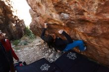 Bouldering in Hueco Tanks on 11/23/2019 with Blue Lizard Climbing and Yoga

Filename: SRM_20191123_1243260.jpg
Aperture: f/5.0
Shutter Speed: 1/250
Body: Canon EOS-1D Mark II
Lens: Canon EF 16-35mm f/2.8 L