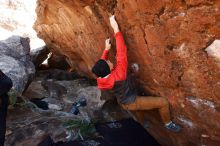 Bouldering in Hueco Tanks on 11/23/2019 with Blue Lizard Climbing and Yoga

Filename: SRM_20191123_1309500.jpg
Aperture: f/6.3
Shutter Speed: 1/250
Body: Canon EOS-1D Mark II
Lens: Canon EF 16-35mm f/2.8 L