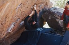 Bouldering in Hueco Tanks on 11/23/2019 with Blue Lizard Climbing and Yoga

Filename: SRM_20191123_1317420.jpg
Aperture: f/2.8
Shutter Speed: 1/250
Body: Canon EOS-1D Mark II
Lens: Canon EF 50mm f/1.8 II