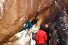 Bouldering in Hueco Tanks on 11/23/2019 with Blue Lizard Climbing and Yoga

Filename: SRM_20191123_1403541.jpg
Aperture: f/4.5
Shutter Speed: 1/250
Body: Canon EOS-1D Mark II
Lens: Canon EF 50mm f/1.8 II