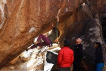 Bouldering in Hueco Tanks on 11/23/2019 with Blue Lizard Climbing and Yoga

Filename: SRM_20191123_1404260.jpg
Aperture: f/4.5
Shutter Speed: 1/250
Body: Canon EOS-1D Mark II
Lens: Canon EF 50mm f/1.8 II