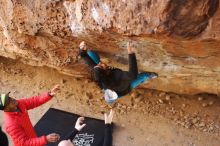 Bouldering in Hueco Tanks on 11/23/2019 with Blue Lizard Climbing and Yoga

Filename: SRM_20191123_1410190.jpg
Aperture: f/2.2
Shutter Speed: 1/250
Body: Canon EOS-1D Mark II
Lens: Canon EF 50mm f/1.8 II