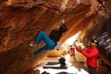 Bouldering in Hueco Tanks on 11/23/2019 with Blue Lizard Climbing and Yoga

Filename: SRM_20191123_1414040.jpg
Aperture: f/4.0
Shutter Speed: 1/250
Body: Canon EOS-1D Mark II
Lens: Canon EF 16-35mm f/2.8 L