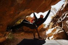 Bouldering in Hueco Tanks on 11/23/2019 with Blue Lizard Climbing and Yoga

Filename: SRM_20191123_1415220.jpg
Aperture: f/8.0
Shutter Speed: 1/250
Body: Canon EOS-1D Mark II
Lens: Canon EF 16-35mm f/2.8 L