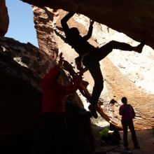 Bouldering in Hueco Tanks on 11/23/2019 with Blue Lizard Climbing and Yoga

Filename: SRM_20191123_1418230.jpg
Aperture: f/9.0
Shutter Speed: 1/250
Body: Canon EOS-1D Mark II
Lens: Canon EF 16-35mm f/2.8 L