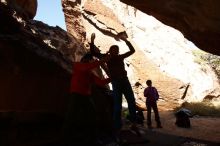 Bouldering in Hueco Tanks on 11/23/2019 with Blue Lizard Climbing and Yoga

Filename: SRM_20191123_1418280.jpg
Aperture: f/7.1
Shutter Speed: 1/250
Body: Canon EOS-1D Mark II
Lens: Canon EF 16-35mm f/2.8 L