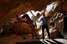 Bouldering in Hueco Tanks on 11/23/2019 with Blue Lizard Climbing and Yoga

Filename: SRM_20191123_1423280.jpg
Aperture: f/9.0
Shutter Speed: 1/250
Body: Canon EOS-1D Mark II
Lens: Canon EF 16-35mm f/2.8 L
