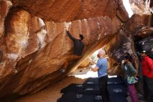 Bouldering in Hueco Tanks on 11/23/2019 with Blue Lizard Climbing and Yoga

Filename: SRM_20191123_1441210.jpg
Aperture: f/4.5
Shutter Speed: 1/250
Body: Canon EOS-1D Mark II
Lens: Canon EF 16-35mm f/2.8 L