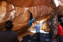 Bouldering in Hueco Tanks on 11/23/2019 with Blue Lizard Climbing and Yoga

Filename: SRM_20191123_1441550.jpg
Aperture: f/4.0
Shutter Speed: 1/250
Body: Canon EOS-1D Mark II
Lens: Canon EF 16-35mm f/2.8 L