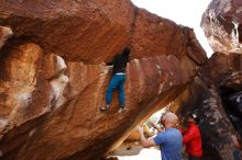 Bouldering in Hueco Tanks on 11/23/2019 with Blue Lizard Climbing and Yoga

Filename: SRM_20191123_1442590.jpg
Aperture: f/5.0
Shutter Speed: 1/250
Body: Canon EOS-1D Mark II
Lens: Canon EF 16-35mm f/2.8 L