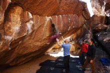 Bouldering in Hueco Tanks on 11/23/2019 with Blue Lizard Climbing and Yoga

Filename: SRM_20191123_1445370.jpg
Aperture: f/4.5
Shutter Speed: 1/250
Body: Canon EOS-1D Mark II
Lens: Canon EF 16-35mm f/2.8 L