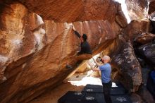 Bouldering in Hueco Tanks on 11/23/2019 with Blue Lizard Climbing and Yoga

Filename: SRM_20191123_1459160.jpg
Aperture: f/4.5
Shutter Speed: 1/250
Body: Canon EOS-1D Mark II
Lens: Canon EF 16-35mm f/2.8 L