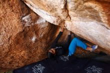 Bouldering in Hueco Tanks on 11/23/2019 with Blue Lizard Climbing and Yoga

Filename: SRM_20191123_1515240.jpg
Aperture: f/4.5
Shutter Speed: 1/250
Body: Canon EOS-1D Mark II
Lens: Canon EF 16-35mm f/2.8 L