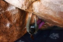 Bouldering in Hueco Tanks on 11/23/2019 with Blue Lizard Climbing and Yoga

Filename: SRM_20191123_1517230.jpg
Aperture: f/4.0
Shutter Speed: 1/250
Body: Canon EOS-1D Mark II
Lens: Canon EF 16-35mm f/2.8 L