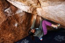 Bouldering in Hueco Tanks on 11/23/2019 with Blue Lizard Climbing and Yoga

Filename: SRM_20191123_1517300.jpg
Aperture: f/5.0
Shutter Speed: 1/250
Body: Canon EOS-1D Mark II
Lens: Canon EF 16-35mm f/2.8 L