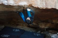 Bouldering in Hueco Tanks on 11/23/2019 with Blue Lizard Climbing and Yoga

Filename: SRM_20191123_1630430.jpg
Aperture: f/1.8
Shutter Speed: 1/200
Body: Canon EOS-1D Mark II
Lens: Canon EF 50mm f/1.8 II