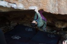 Bouldering in Hueco Tanks on 11/23/2019 with Blue Lizard Climbing and Yoga

Filename: SRM_20191123_1632060.jpg
Aperture: f/2.5
Shutter Speed: 1/250
Body: Canon EOS-1D Mark II
Lens: Canon EF 50mm f/1.8 II