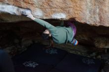 Bouldering in Hueco Tanks on 11/23/2019 with Blue Lizard Climbing and Yoga

Filename: SRM_20191123_1632070.jpg
Aperture: f/2.8
Shutter Speed: 1/250
Body: Canon EOS-1D Mark II
Lens: Canon EF 50mm f/1.8 II