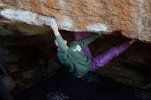 Bouldering in Hueco Tanks on 11/23/2019 with Blue Lizard Climbing and Yoga

Filename: SRM_20191123_1632190.jpg
Aperture: f/2.8
Shutter Speed: 1/250
Body: Canon EOS-1D Mark II
Lens: Canon EF 50mm f/1.8 II