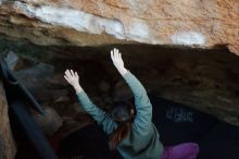 Bouldering in Hueco Tanks on 11/23/2019 with Blue Lizard Climbing and Yoga

Filename: SRM_20191123_1632270.jpg
Aperture: f/2.5
Shutter Speed: 1/250
Body: Canon EOS-1D Mark II
Lens: Canon EF 50mm f/1.8 II