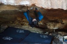 Bouldering in Hueco Tanks on 11/23/2019 with Blue Lizard Climbing and Yoga

Filename: SRM_20191123_1634010.jpg
Aperture: f/1.8
Shutter Speed: 1/160
Body: Canon EOS-1D Mark II
Lens: Canon EF 50mm f/1.8 II